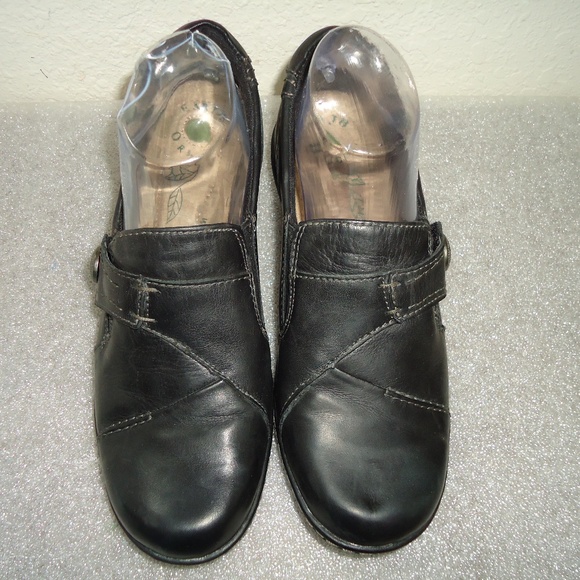 Earth Origins Women's Black Leather Flats Size 8 1/2 - Picture 2 of 11